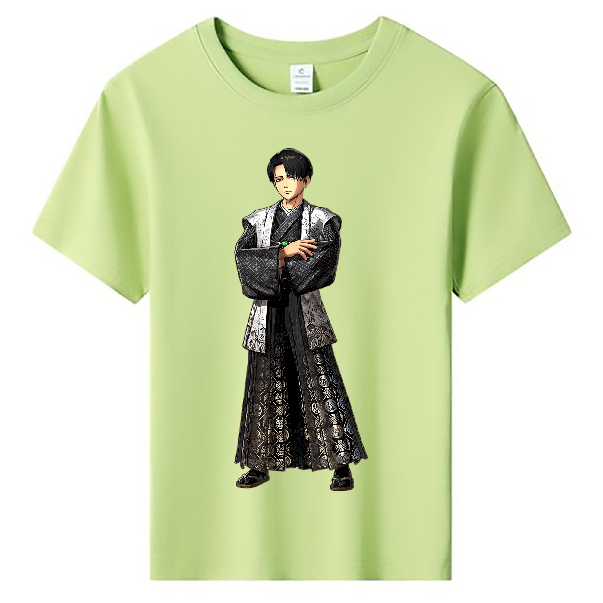 （画像用） 進撃の巨人 リヴァイ·アッカーマン Attack on Titan Levi Ackerman 綿100％キッズTシャツ（フロントプリント）